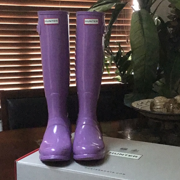 lilac hunter boots